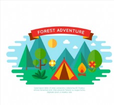 树木森林野营帐篷图片