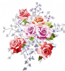 印花素材手绘玫瑰花图片