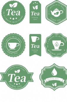 矢量清新简约茶叶标签圆标图片