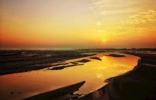 景观水景黄河日出之美景图片