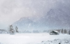 挂画冬天雪景图片