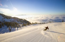 雪山滑雪极限运动滑雪板图片
