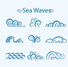 夏日海滩海浪波浪波纹图片