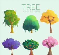 彩色树木设计图片
