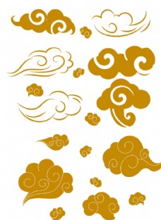 中国风设计中式金色云纹祥云图片