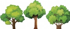 绿背景卡通大树图片