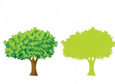 绿树大树矢量图图片