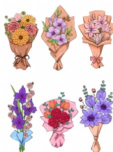 SPA插图手绘花束插画图片