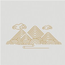 中国风山纹祥云图片