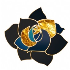 金箔装饰玫瑰元素图片