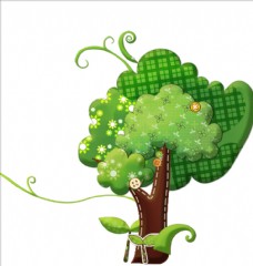 绿树绿色卡通小树图片