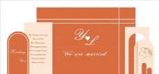 结婚背景设计橙色婚礼背景图片