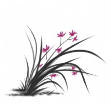 花卉装饰画水墨中国画兰花图片
