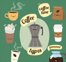 咖啡杯可爱表情咖啡图片