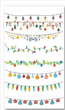 圣诞彩灯装饰花纹边框元素图片