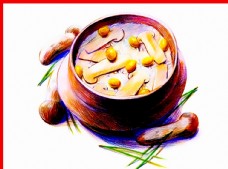 手绘蘑菇汤图片