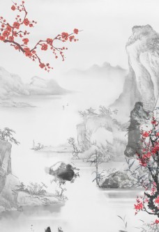 山水风景中国风山水画图片