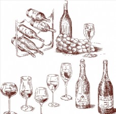葡萄酒矢量图图片