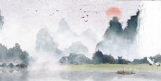 中国古典画中国风古典山水画图片