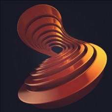 C4D模型橘红色的抽象图形图片