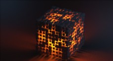 C4D模型橙色立方体图片