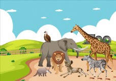 儿童卡通野生动物图片