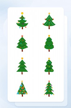绿树绿色手绘扁平化圣诞树插画图标图片