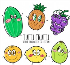 卡通菠萝卡通表情水果图片
