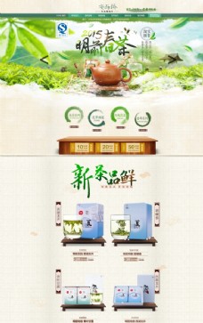 秋季新品春茶首页模板图片