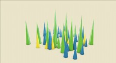C4D模型卡通小草小山地面体图片