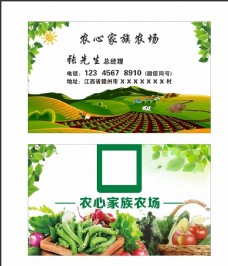 绿色蔬菜农心家庭农场名片图片