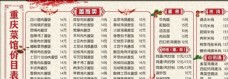 花纹背景重庆菜馆价目表图片