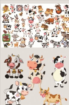 2021牛年卡通奶牛素材图片