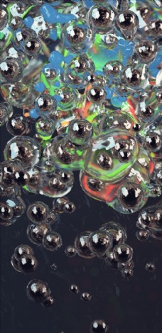 C4D模型彩虹水珠水滴水花玻璃图片
