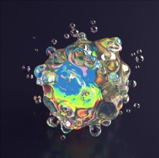 C4D模型一团水珠润滑油泡图片
