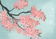 春天海报手绘樱花图片