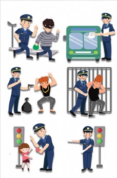 动漫图案卡通警察素材图片