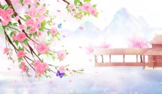 广告春天手绘樱花图片