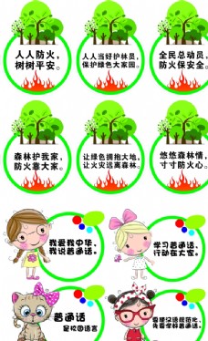 园林森林防火学普通话幼儿园图片