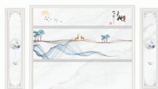 新中式抽象山水装饰画图片