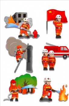 动漫图案消防素材图片