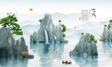 背景壁纸新中式山水图片