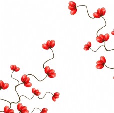 红色花朵植物元素图片