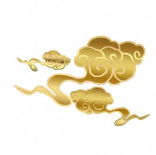 漂浮装饰金色金箔云朵图片