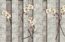 中华文化背景墙花卉图片