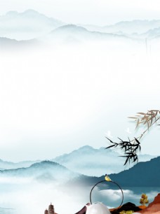 中国风设计禅意山水图片