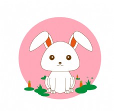 草地素材卡通小兔子图片