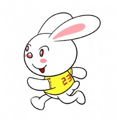 草地素材卡通运动兔子图片