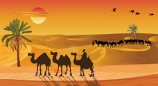 SPA插图沙漠骆驼插画图片