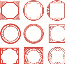 圆形中式古典边框设计素材花纹图片